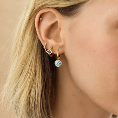 18K Gold Evil Eye Delicate Hoop Earrings - Evil Eye