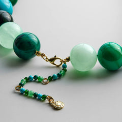 Jane Beaded Necklace - Blue Multi Bead