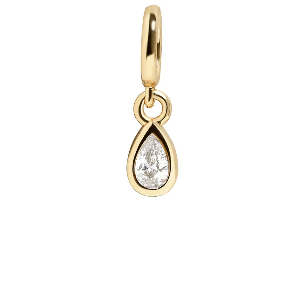 Birthstone Cluster Charm - Crystal/Gold