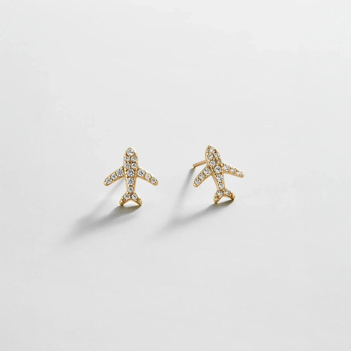 14K Gold Just For Fun Earrings - Airplane