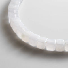 Jess Square Beaded Necklace - White Quartz