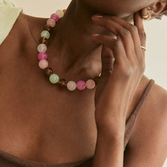 Mini Jane Beaded Necklace - Pink Multi Bead