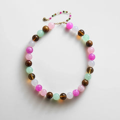 Mini Jane Beaded Necklace - Pink Multi Bead