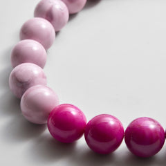 Jane Beaded Necklace - Dark Pink Quartz/Smoky Rose Quartz