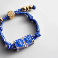 Block Party Varsity Number Custom Bracelet  - Cobalt Double Digit