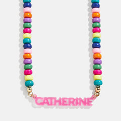 Beaded Kids' Custom Nameplate Necklace - Multi