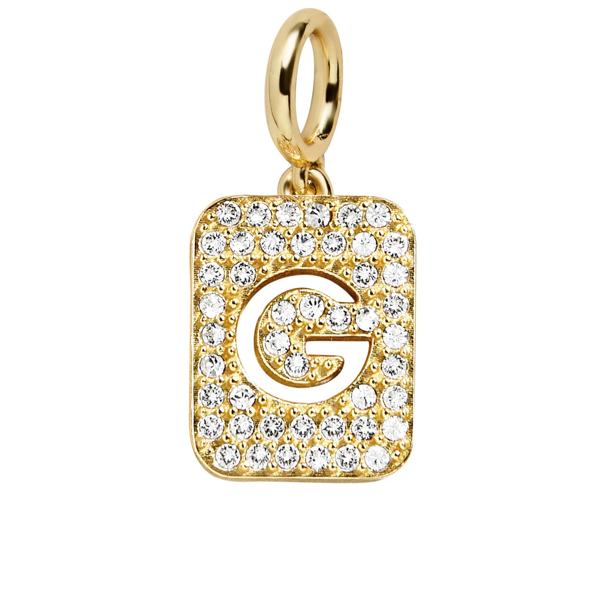 Block Pavé Initial Cluster Charm - G