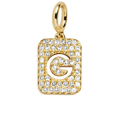 Block Pavé Initial Cluster Charm - G