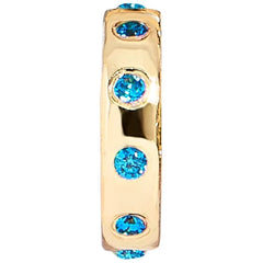 14K Gold Birthstone Charm Beads - Blue Zircon