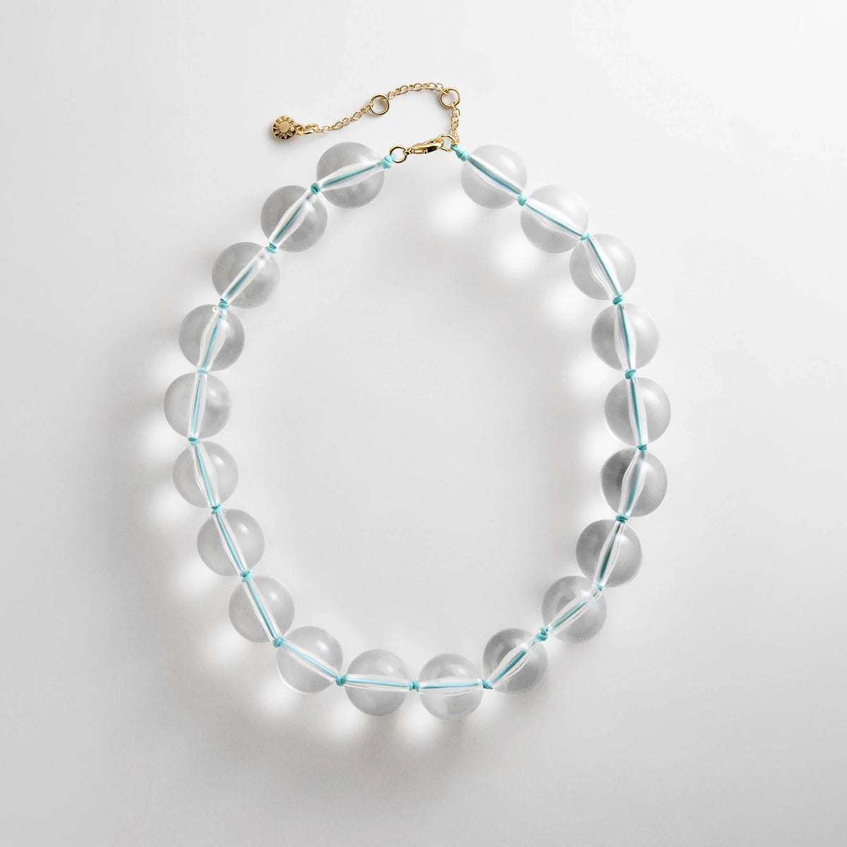 Jane Beaded Necklace - Clear/Turquoise