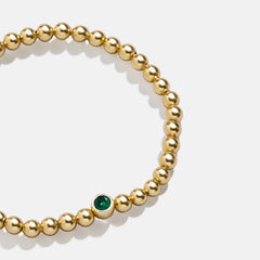 18K Gold Birthstone Pisa Bracelet - Emerald