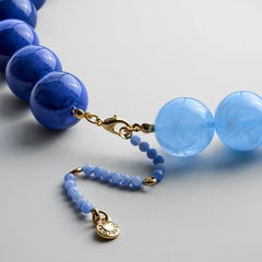 Jane Beaded Necklace - Lapis/Blue Lace Agate