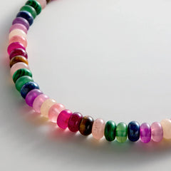 Joyce Semi-Precious Beaded Necklace - Dark Multi Bead