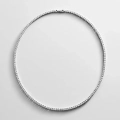 Billie Silver Tennis Necklace - Rhodium Plated Silver