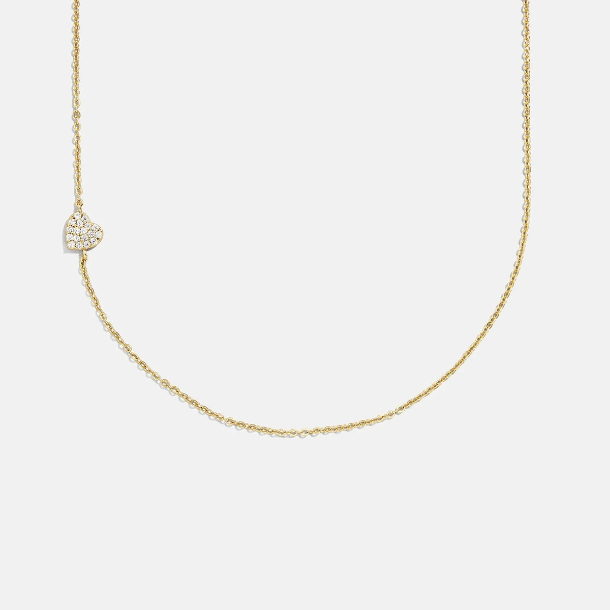 18K Gold Asymmetrical Heart Necklace - Heart