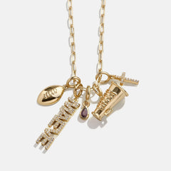 Block Custom Nameplate Charm - Gold/Pavé