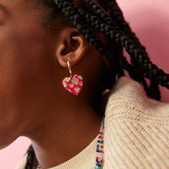 Be My Heart Kids' Earrings - Hot Pink