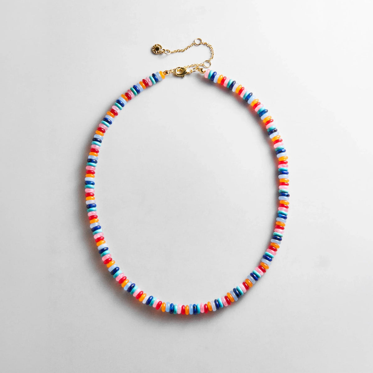 Amaris Semi-Precious Beaded Necklace - Red/Blue Multi
