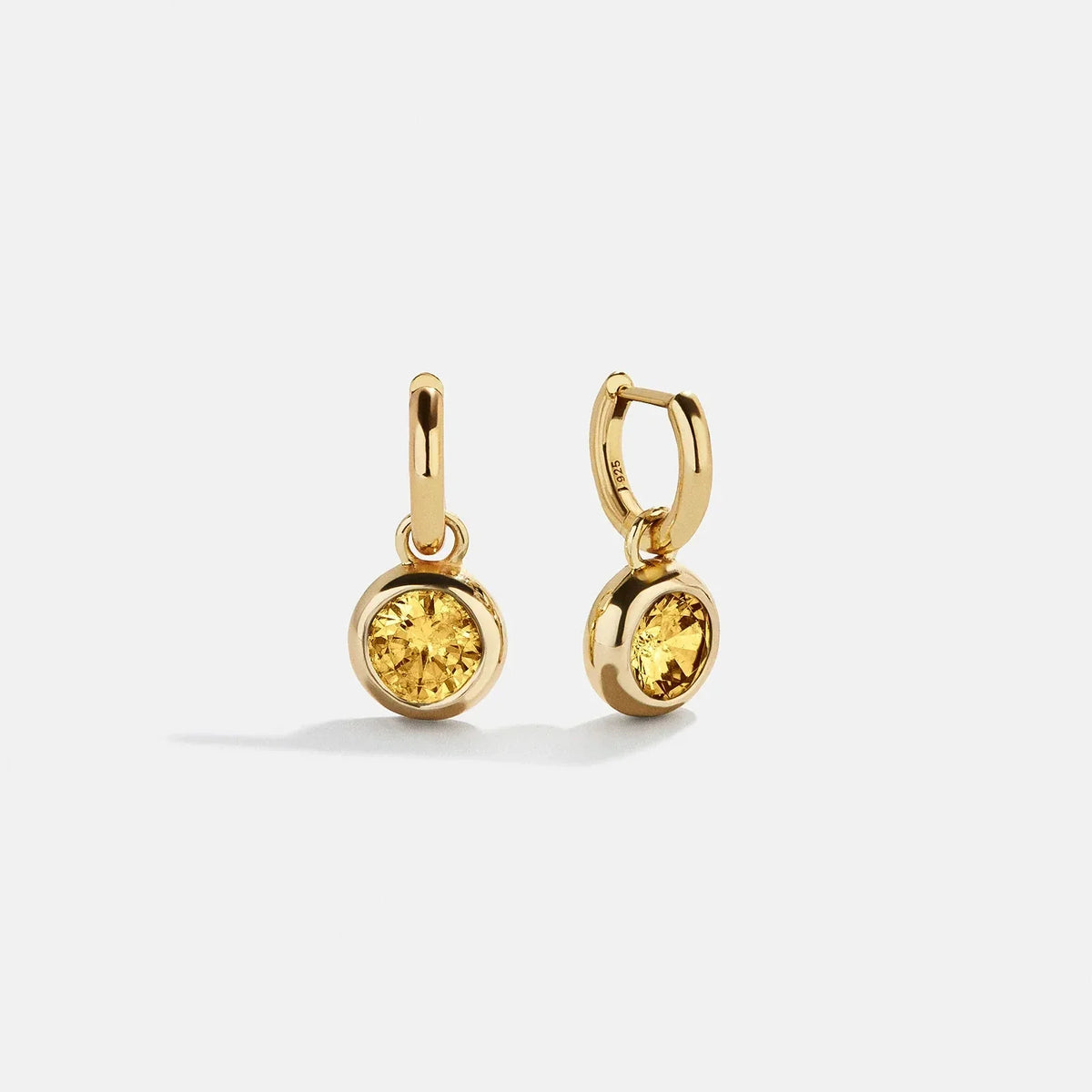 14K Gold Birthstone Drop Earrings - Topaz