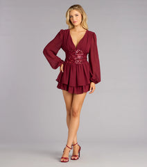 Enchanted Glow Embroidered Chiffon Dress