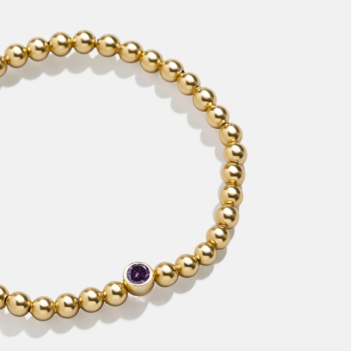 18K Gold Birthstone Pisa Bracelet - Amethyst