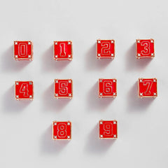 Block Party Varsity Number Custom Bracelet  - Cherry Red Double Digit