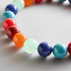 Jane Beaded Necklace - Red/Blue Multi