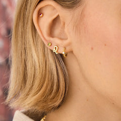 18K Gold Birthstone Stud Earrings - Topaz