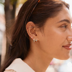 14K Gold Evil Eye Earrings - Pavé Evil Eye