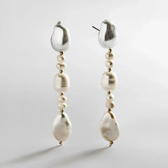 Beatrice Baroque Pearl Earrings - Pearl