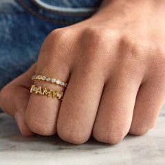 Amalie 18K Gold Ring - Gold/Pavé