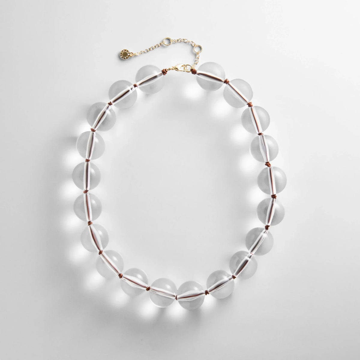 Jane Beaded Necklace - Clear/Brown