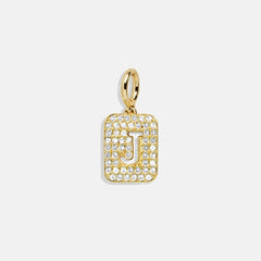 Block Pavé Initial Cluster Charm - J