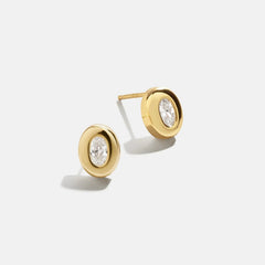 18K Gold Lana Earrings - Gold/Pavé