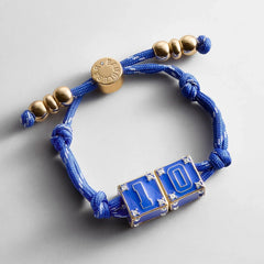 Block Party Varsity Number Custom Bracelet  - Cobalt Double Digit