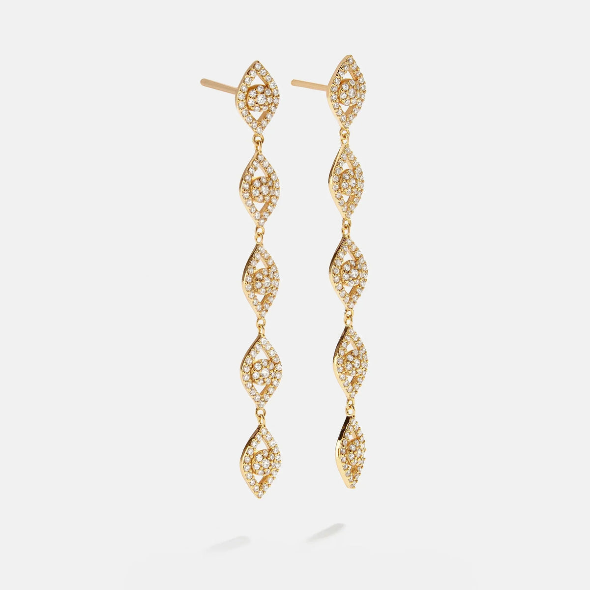 18K Gold Evil Eye Drop Earrings - Evil Eye