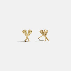 14K Gold Sports Delicate Stud - Lacrosse