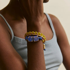 Block Party Varsity Number Custom Bracelet  - Cobalt Single Digit
