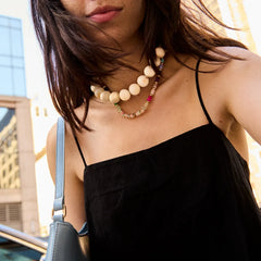 Jane Beaded Necklace - Smoky Ivory Quartz