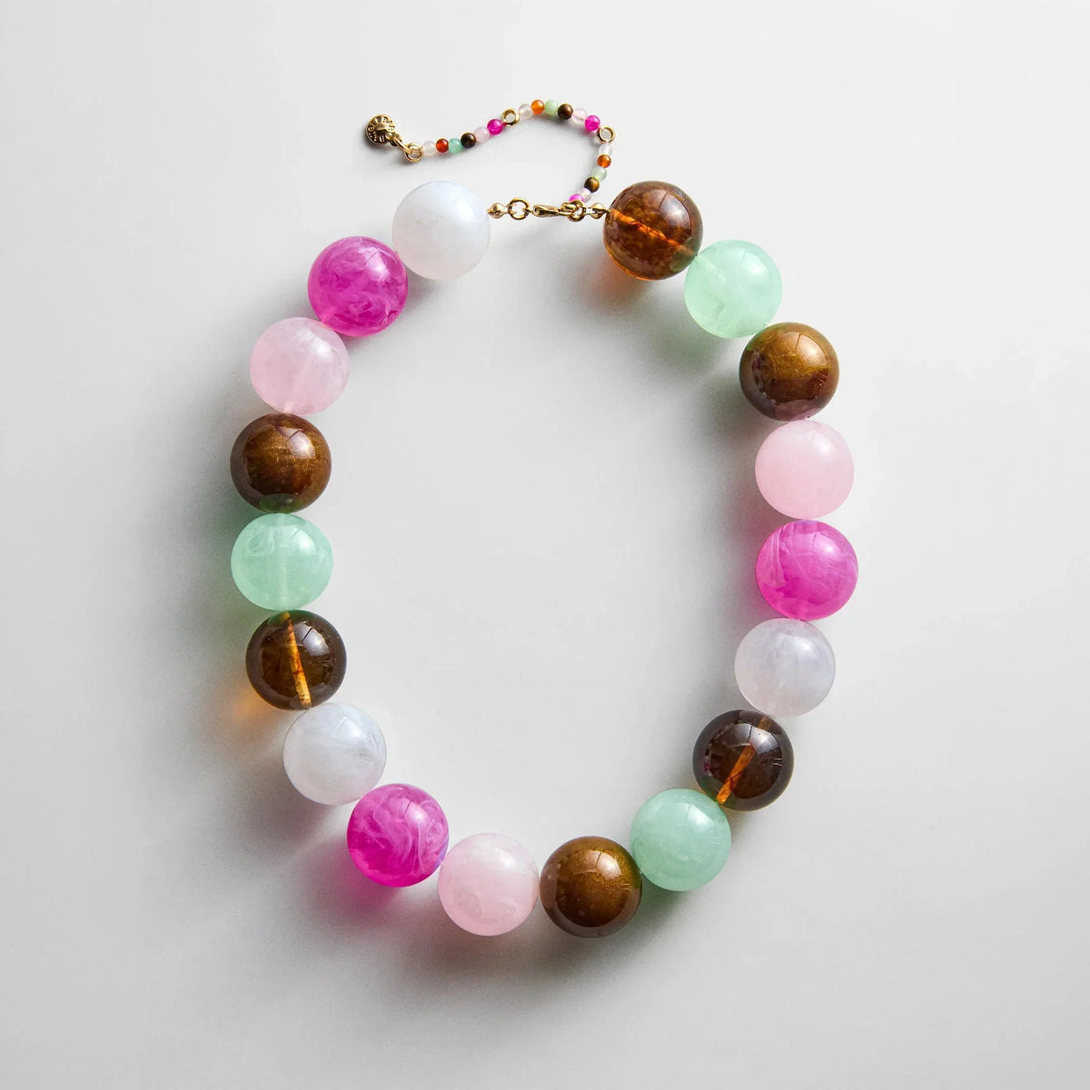 Jane Beaded Necklace - Pink Multi Bead