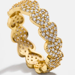 18K Gold Heart Pavé Ring - Heart