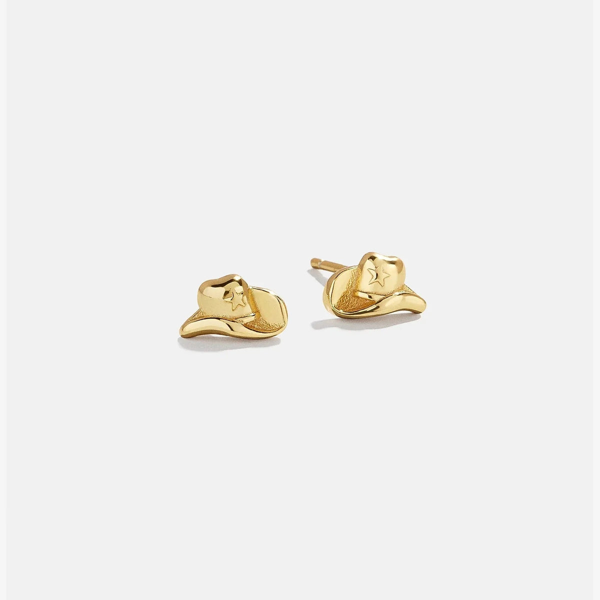 18K Gold Just For Fun Earrings - Cowboy Hat