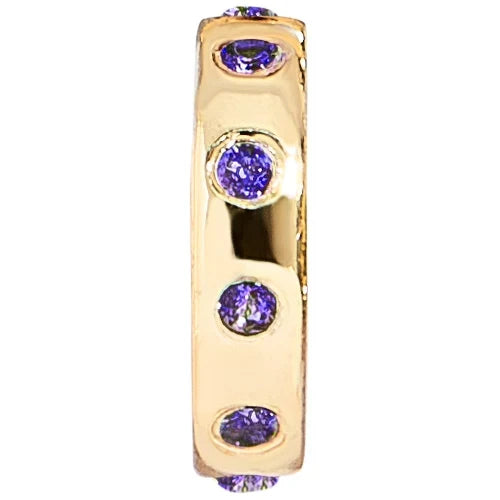14K Gold Birthstone Charm Beads - Amethyst