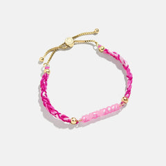 Acrylic Kids' Custom Nameplate Bracelet - Translucent Pink