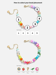 Beaded Custom Charm Bracelet - Multi Beaded Bracelet