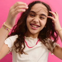 Bead-azzled Kids Necklace - Hot Pink
