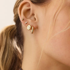 18K Gold Lana Earrings - Gold/Pavé