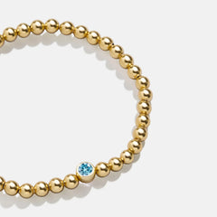 18K Gold Birthstone Pisa Bracelet - Aquamarine