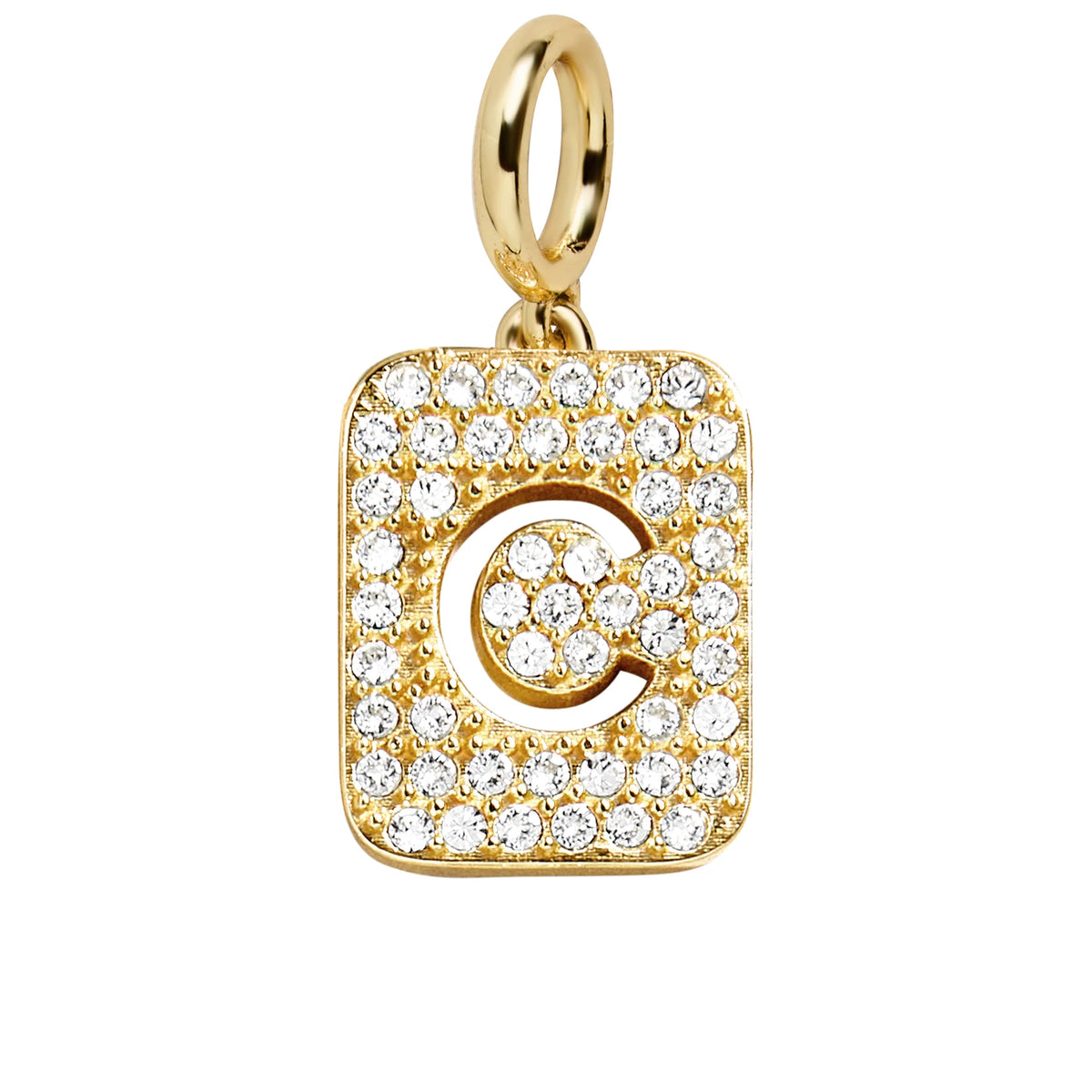 Block Pavé Initial Cluster Charm - C