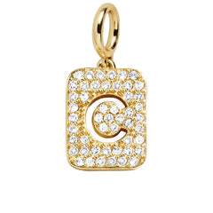 Block Pavé Initial Cluster Charm - C